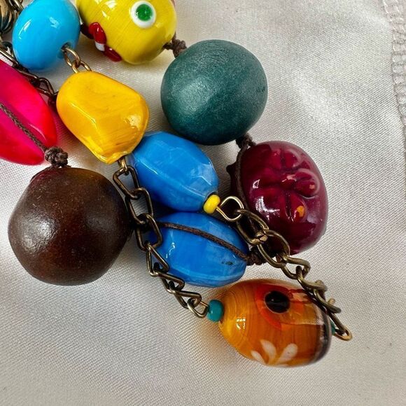 Colorful beaded multi strand long necklace - Picture 8 of 14